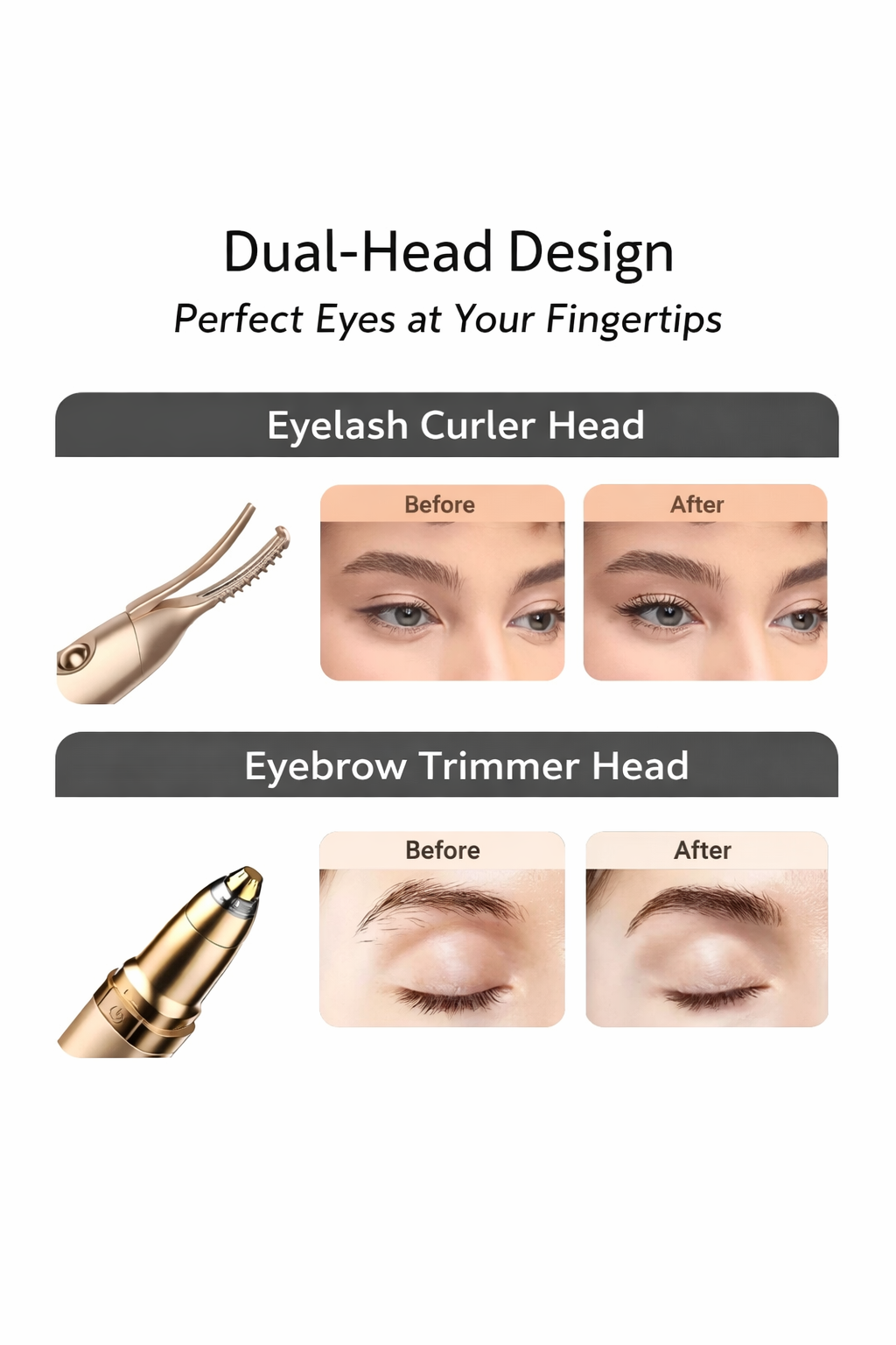 Heated Eyelash Curler & Brow Trimmer