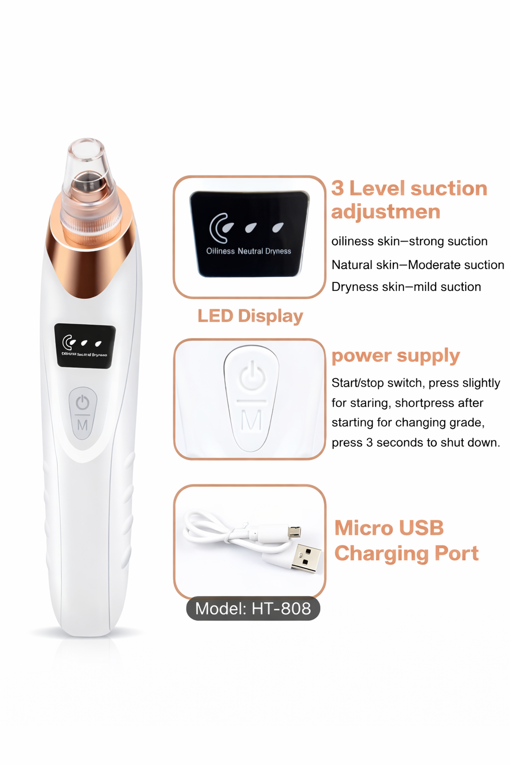 Blackhead Extractor Pore Cleansing Set - Rechargeable